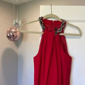 Red formal gown